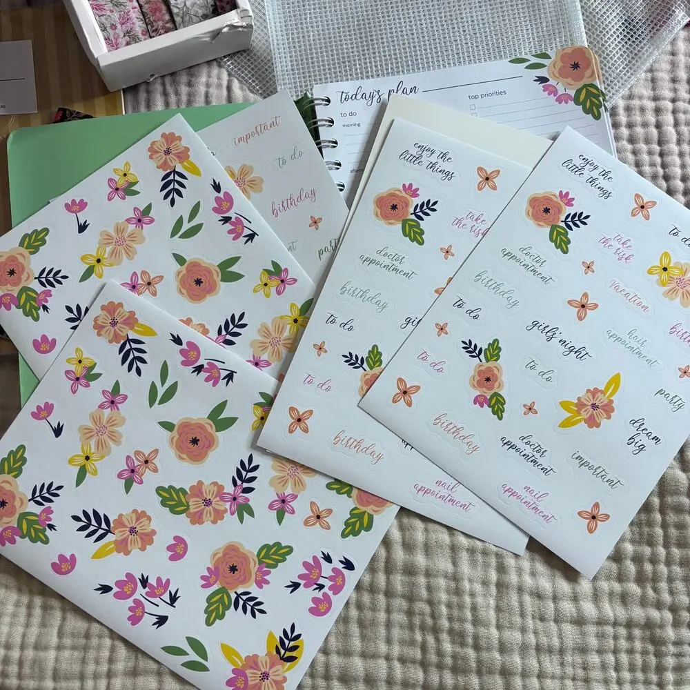 Planner lot with Erin Condren quarterly Daily Planner Washi, Undated Planner